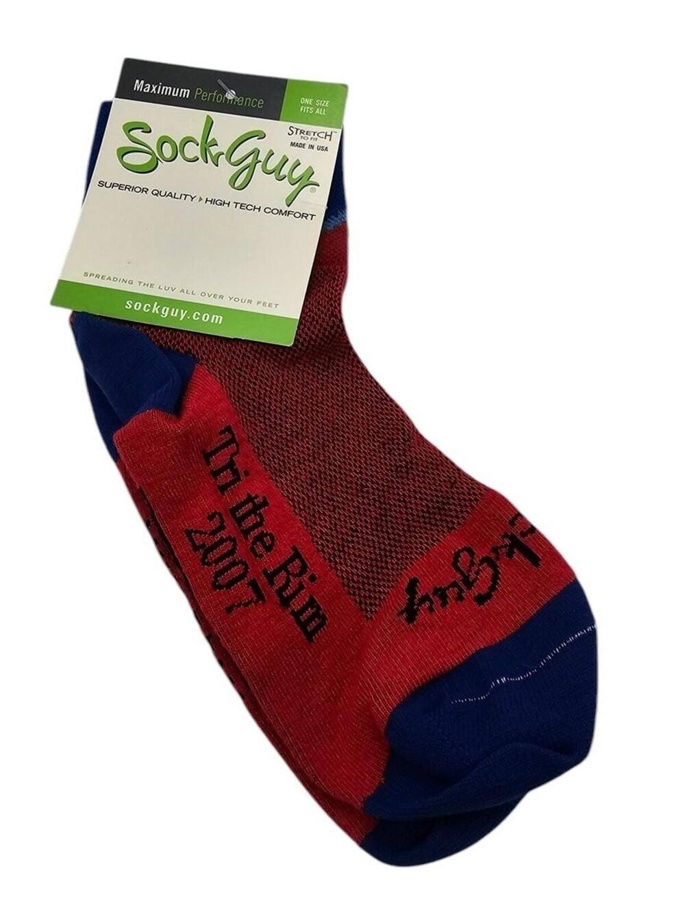 Sock Guy One Size Ankle Socks Red Blue Ninis Taqueria NEW